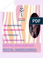 Caratula Proyecto Final Fundamentos de Matematicas - Dulce Mercado