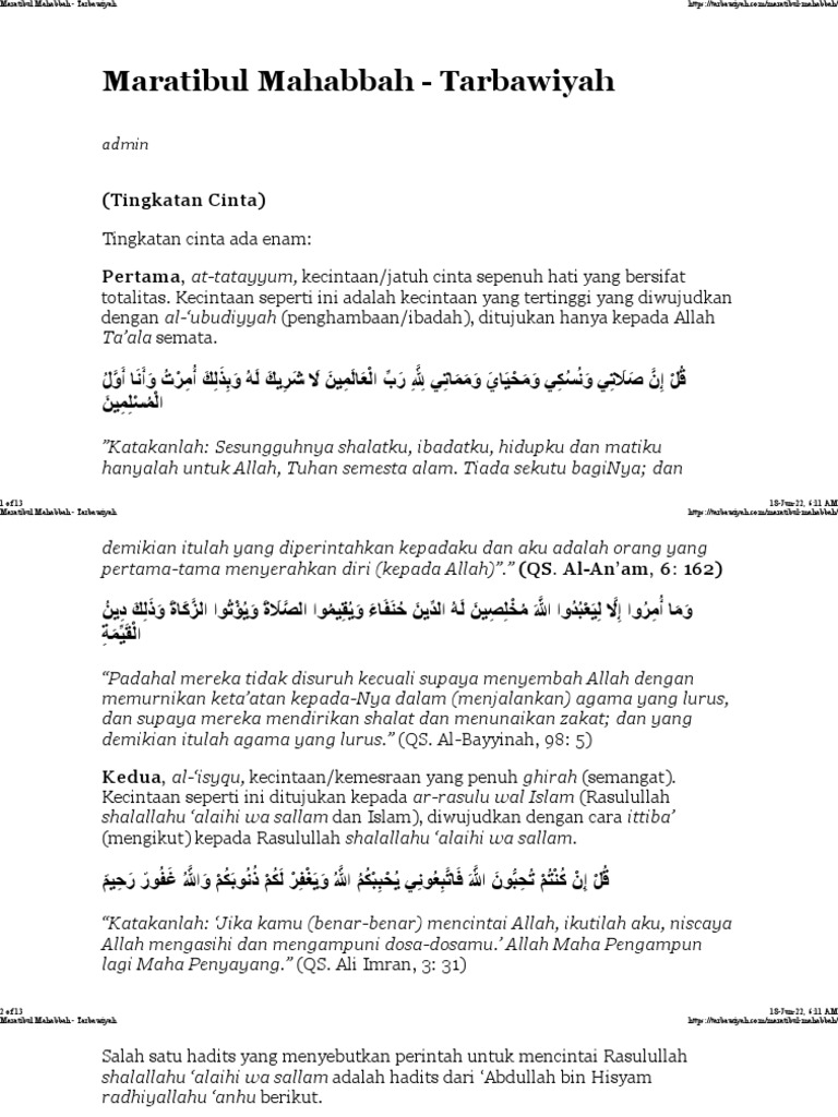 03 Maratibul Mahabbah - Tarbawiyah | PDF