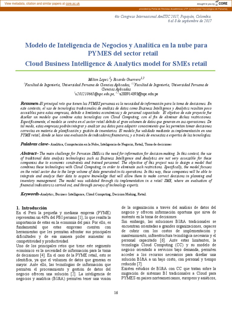Modelo de Inteligencia de Negocios | PDF | Computación en la nube ...