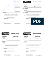 Transaction Slip Transaction Slip: Smart Padala / Reference Number Smart Padala / Reference Number