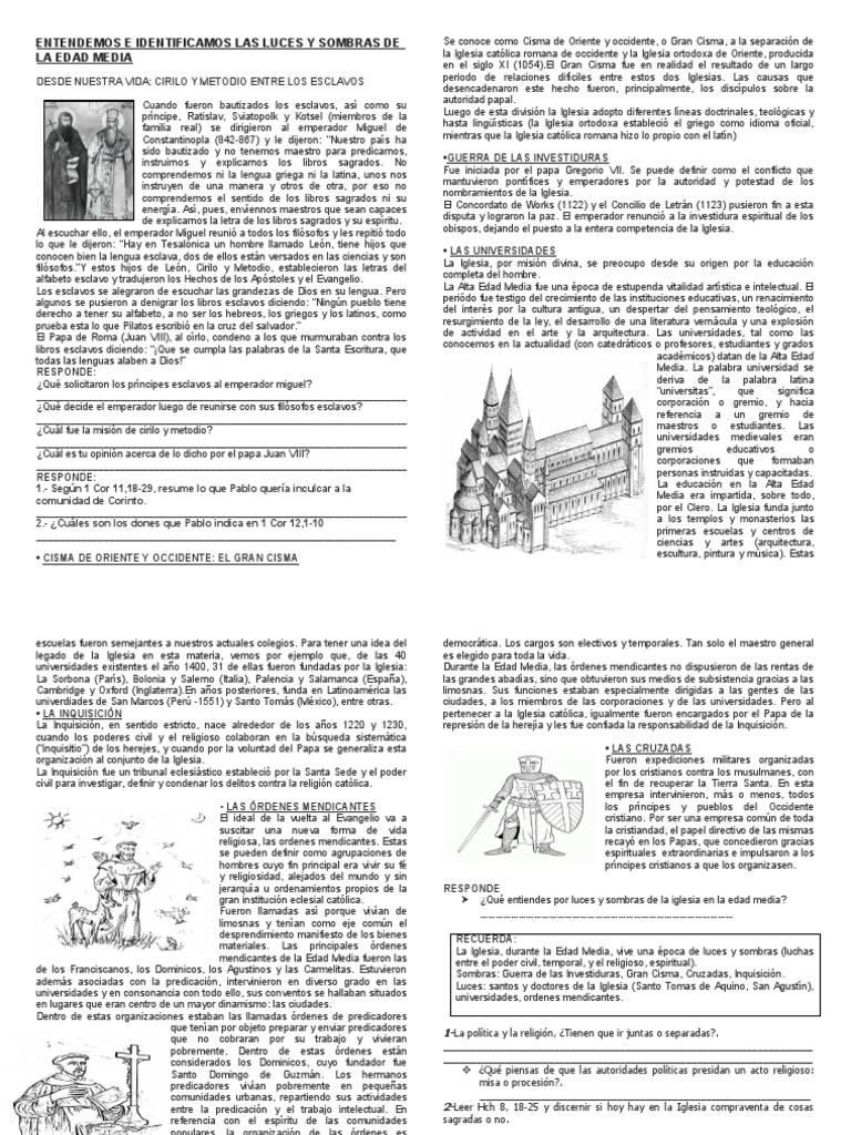 La Iglesia en La Edad Media | PDF | Iglesia Católica | Edades medias