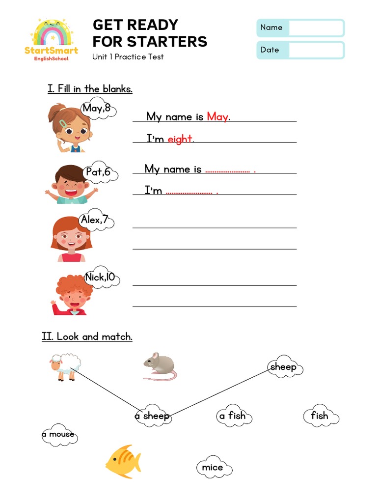 Get Ready For Starters Practice Test 1 | PDF