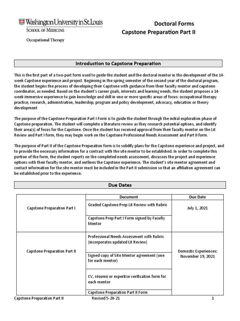 Wustl Cap Prep Brueryosef | PDF | Mentorship | Occupational Therapy
