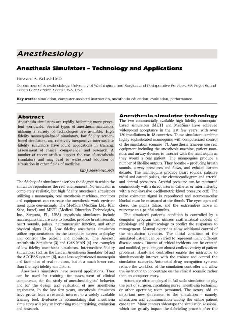Anesoft Anesthesia Simulator 6 Overview | PDF | Anesthesia | Simulation