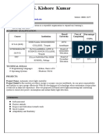 Resume of N. Kishore Kumar for ECE graduate