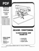 Crafts Radial Saw Instruction Manual model 113.199250 | Mains