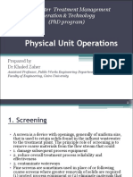 Physical Unit Operations: Wastewater Treatment Management Operation & Technology (PHD Program)