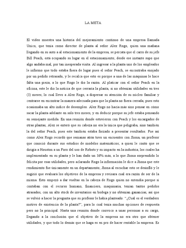 La Meta | PDF | Inventario | Business