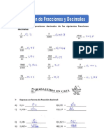 Ejercicios de Conversion de Fracciones y Decimales