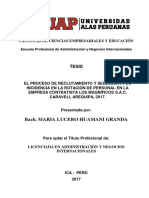 El Proceso de Reclutamiento y Selección y Su Incidencia en La Rotación de Personal en La Empresa Contratista Los Magníficos S.A.C.