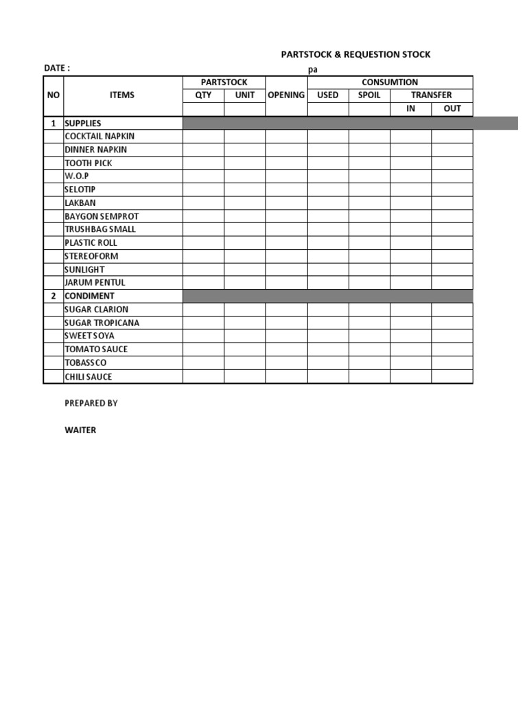 PARTSTOCK SKY POOL & Jadwal | PDF