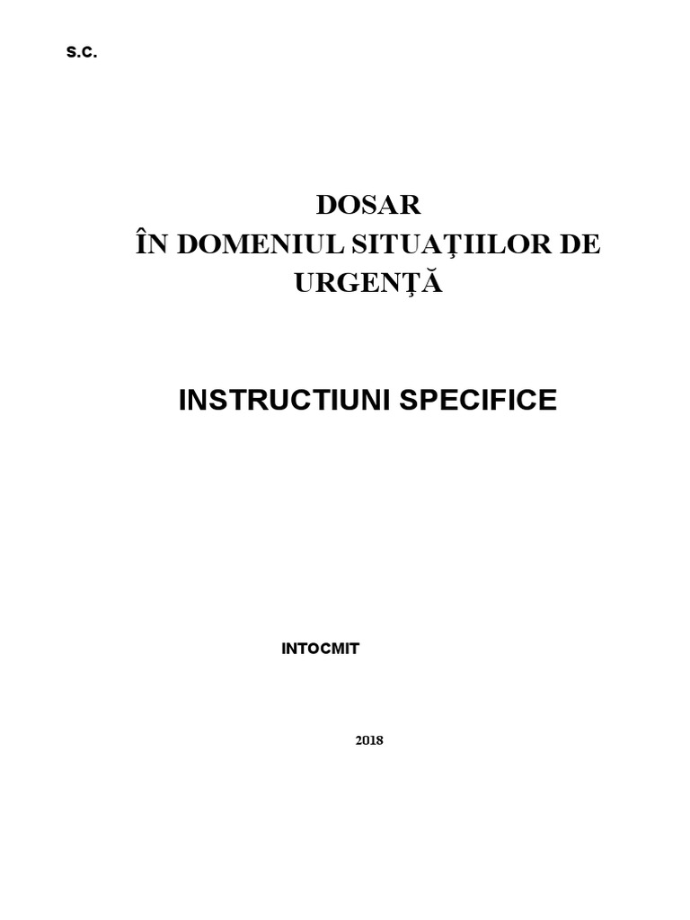 Instructiuni Specifice Model | PDF