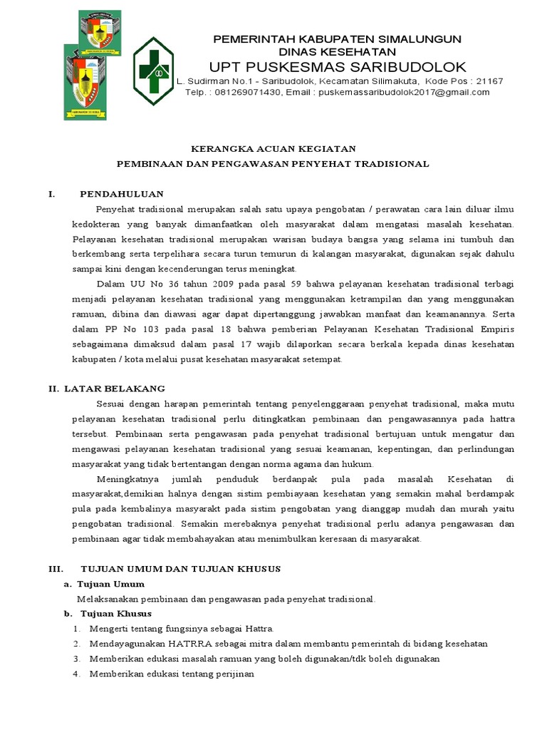 Pembinaan Penyehat Tradisional Simalungun | PDF | Kesehatan Holistik ...