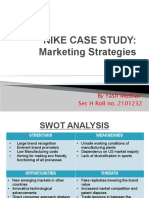 Nike Case Study: Marketing Strategies: by Yash Mudliar Sec H Roll No. 2101232