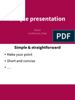 Simple Presentation: Name Conference, Date