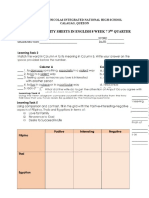 Learning Acitivity Sheets in English 8 Week 7 3 Quarter