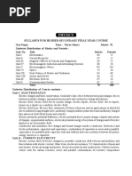 Physics: Syllabus For Higher Secondary Final Year Course