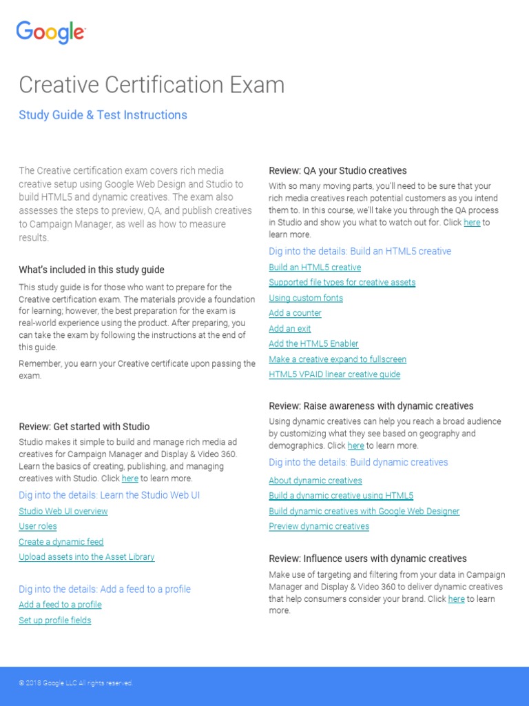 Creative Certification Exam Guide | PDF | Test (Assessment) | World ...