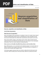 Sources, Acquisition and Classification of Data