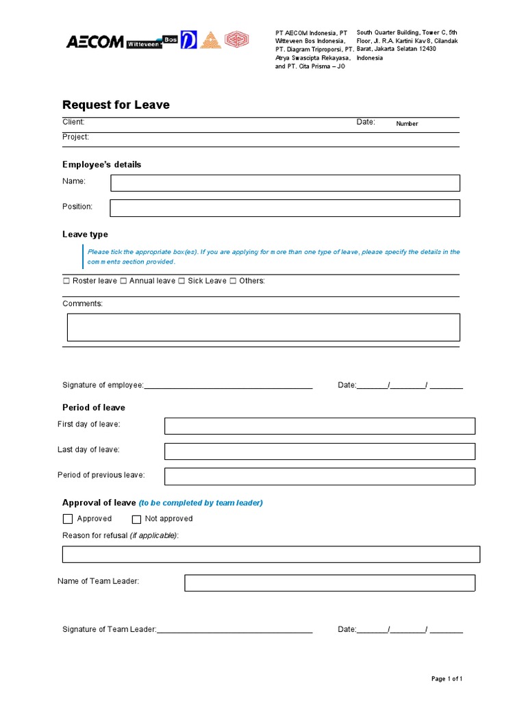 15 Request For Leave | PDF