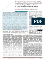 Effect of Corporate Social Responsibility On Financial Performance of Listed Oil and Gas Firms in Nigeria