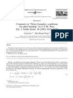 Comment On Stress Boundary Conditions For Plate Be - 2006 - International Journ