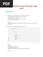 TCS NQT Programming Language Logic Q&A