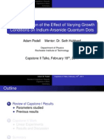 An Investigation of The Effect of Varying Growth Conditions On Indium-Arsenide Quantum Dots