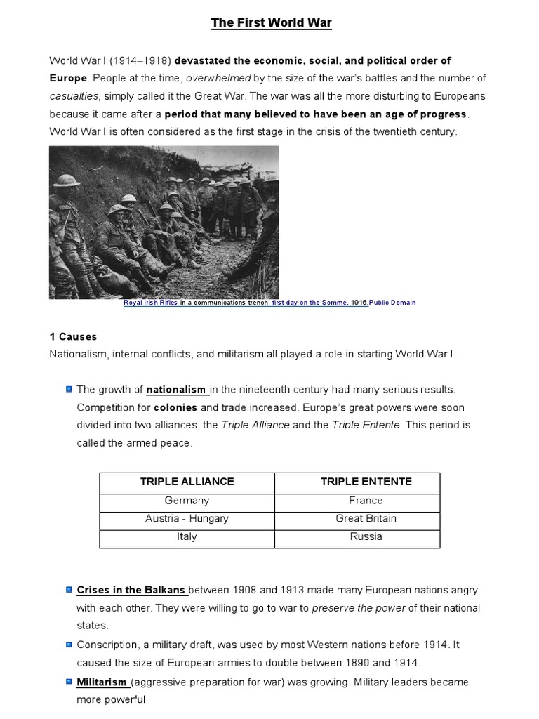 World War I: Causes and Consequences | PDF | Austria Hungary | World War I