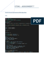 Soft Computing - Assignment 7: Particle Swarm Optimisation (PSO) Algorithm