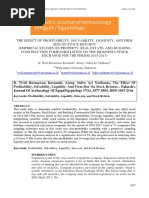 R. Wedi Rusmawan Kusumah, Atang, Indra Ari Yudhanto, The Effect of Profitability, Solvability, Liquidity, and Firm Size On Stock Returns