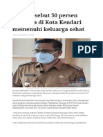 Pemkot Sebut 50 Persen Keluarga Di Kota Kendari Memenuhi Keluarga Sehat