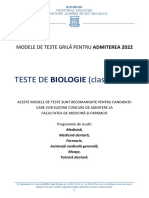 2022 Medicina Teste Biologie