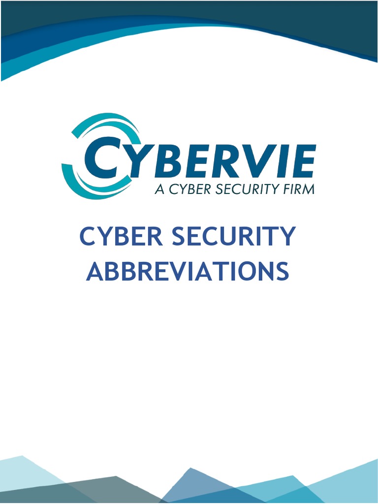 Cyber Security Abbreviations PDF Computer Security Security
