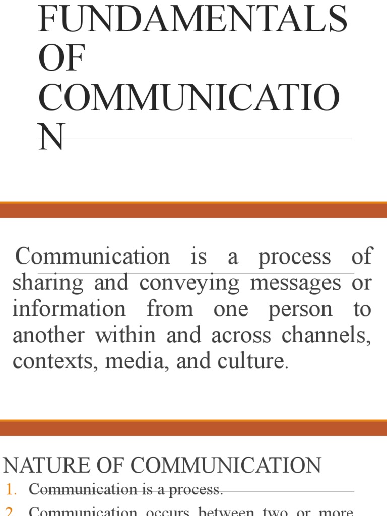 Week 2 Day 1. Fundamentals of Communication | PDF | Communication ...