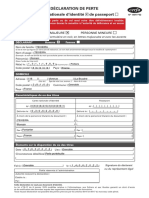 Cerfa: Déclaration de Perte de Carte Nationale D'identité de Passeport