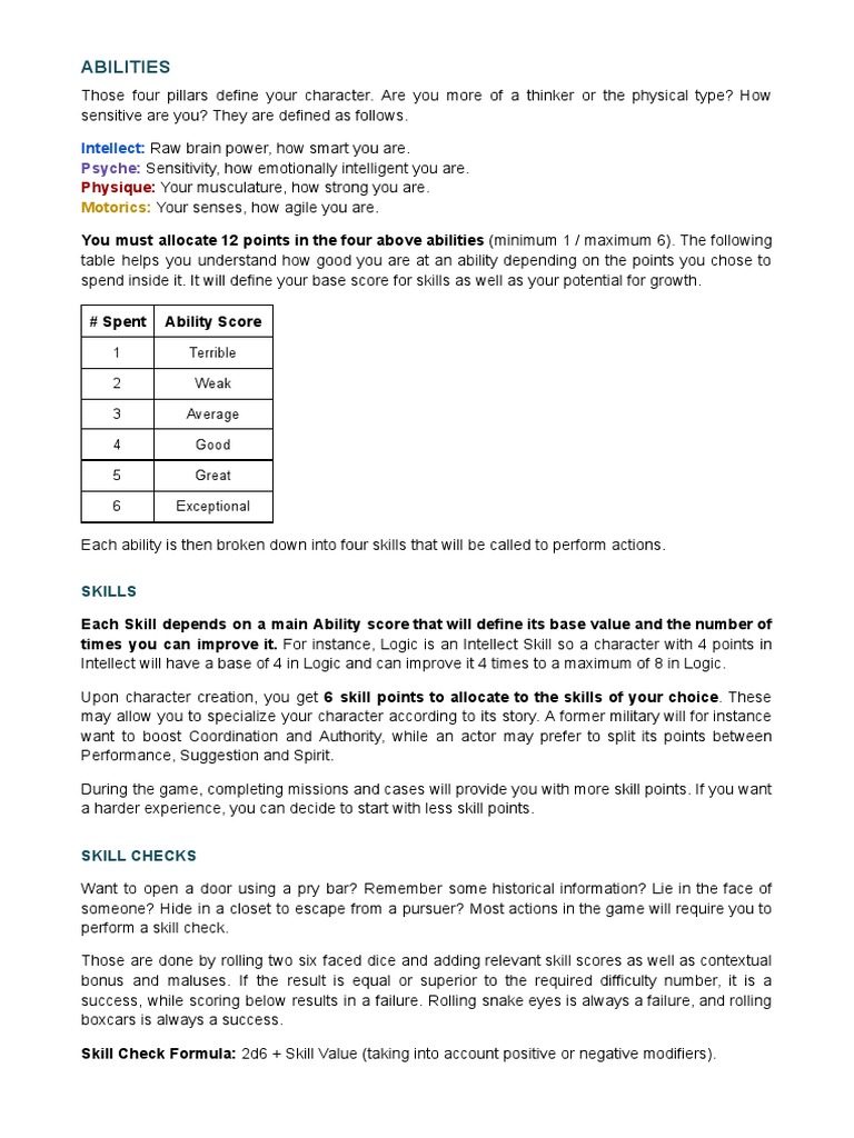 RPG Character Creation Guide | PDF | Fallacy | Empathy