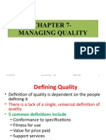 Chapter 7-Managing Quality: 07/20/2022 1 Arsi University Om Mba-2020