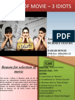 Review of Movie - 3 Idiots: Assignment-I Submitted by