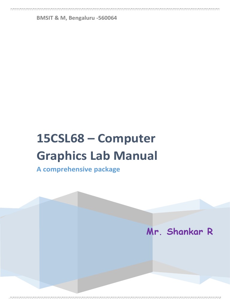 15CSL68 Computer Graphics Lab Manual Mr. Shankar R PDF Shader