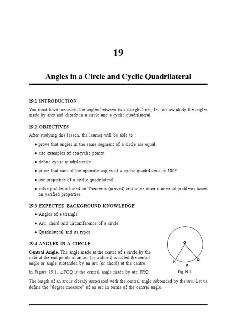 Cyclic Quadrilaterals: Properties and Proofs | PDF | Circle | Angle