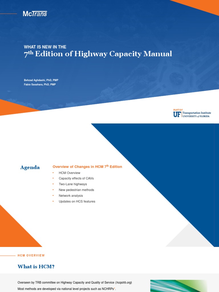 7 Edition of Highway Capacity Manual: What Is New in The | PDF ...