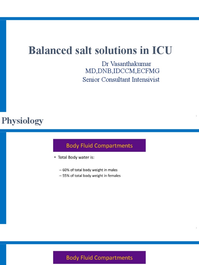 Balanced Salt Solutions in ICU PDF Clinical Medicine Medical