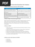 Basic Oops Interview Questions For Freshers: 1. What Is The Difference Between Oop and Sop?