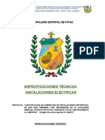 INST ELECTRICAS- ESPECIFICACIONES TECNICAS