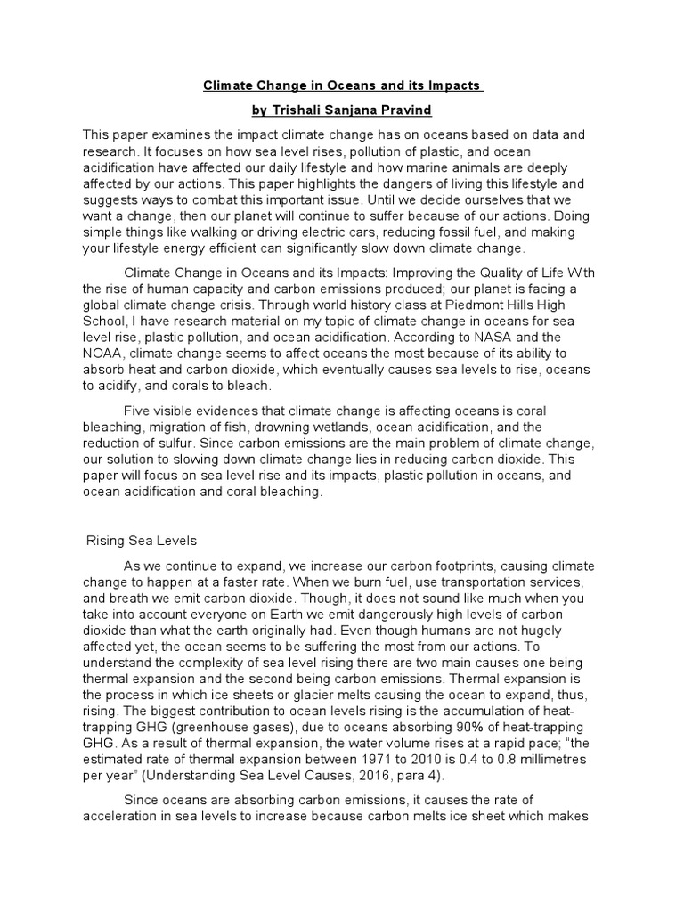 Climate Change's Ocean Impacts Explained | PDF | Climate Change | Coral ...