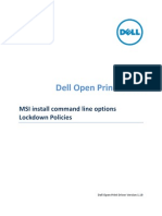 Dell Open Print Driver: MSI Install Command Line Options Lockdown Policies