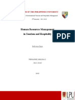 Human Resources Management in Tourism and Hospitality: Lyceum of The Philippines University