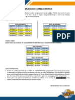 Comunicado Padres de Familia 2022 - 2