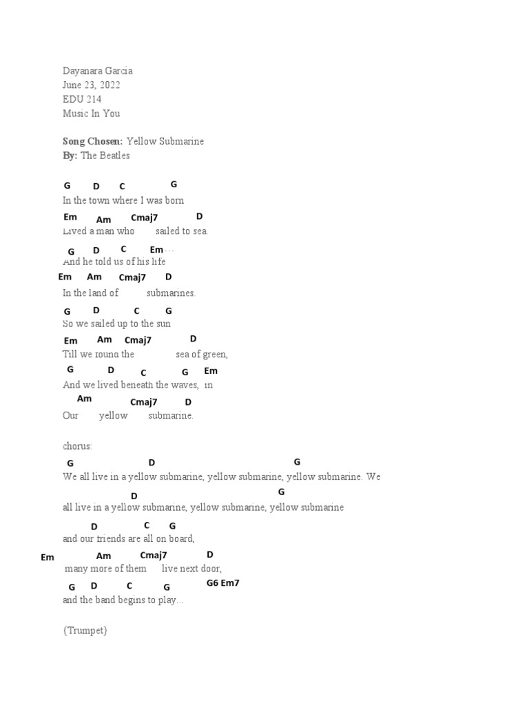 Edu 214 Music in You Lyrics and Chords PDF British Rock Songs